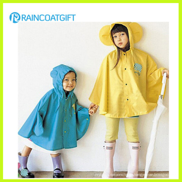 Süßes Design Nylon PU Kinder Regen Poncho Kinder Regenmantel Rpy-014